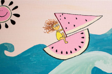 Averilda Haze sailing on a watermelon